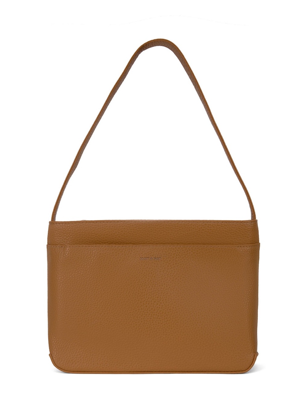 Matt & Nat Luisa Sustainable Vegan Leather Shoulder Bag Purity Zipper Pocket Tan